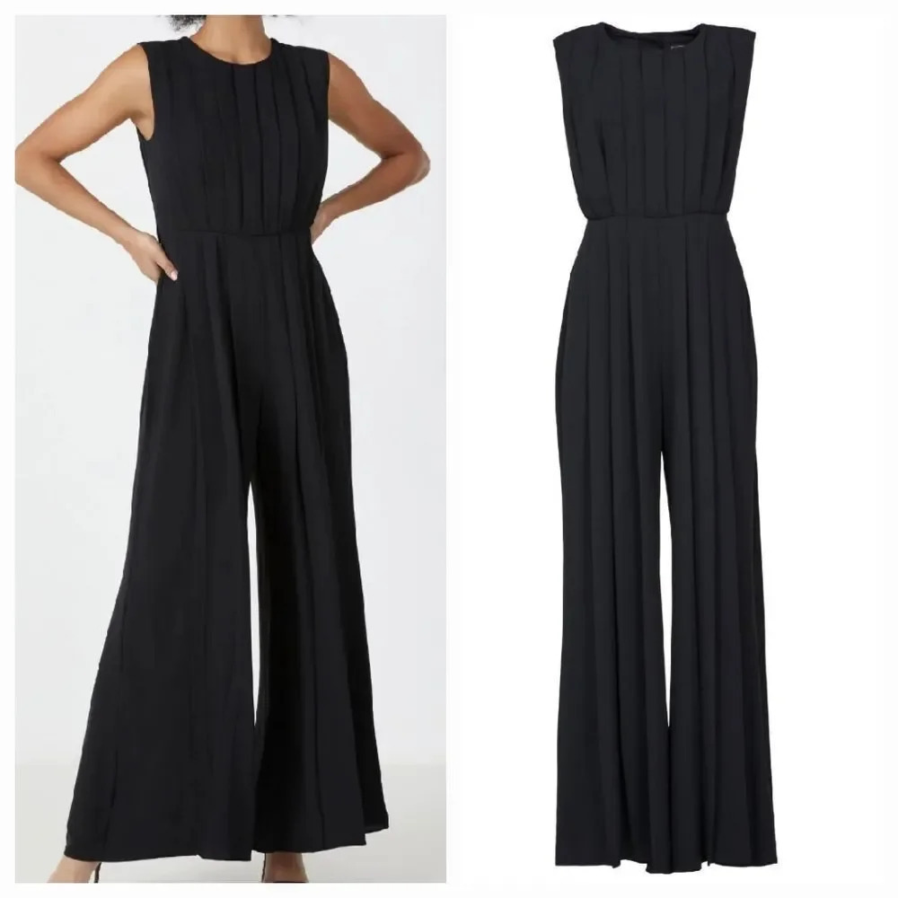 Maxmara Studio Women's Black wide leg jumpsuit Size Medium